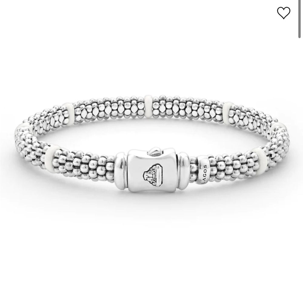 LAGOS White Caviar Ceramic Station Bracelet 6mm